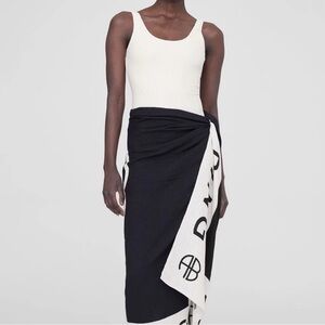 Anine Bing Praia Sarong Black/Cream NEW!